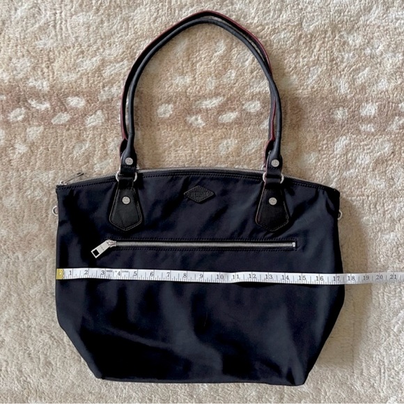MZ Wallace Chelsea Bedford Nylon And Leather Strap Zip Tote Handbag In Black - Picture 3 of 14